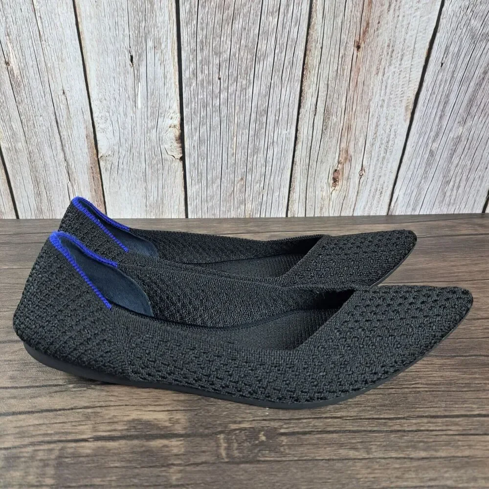Rothy's The Point Black Honeycomb Ballet Flats Women's Sz 10 (Retired) - Picture 3 of 12